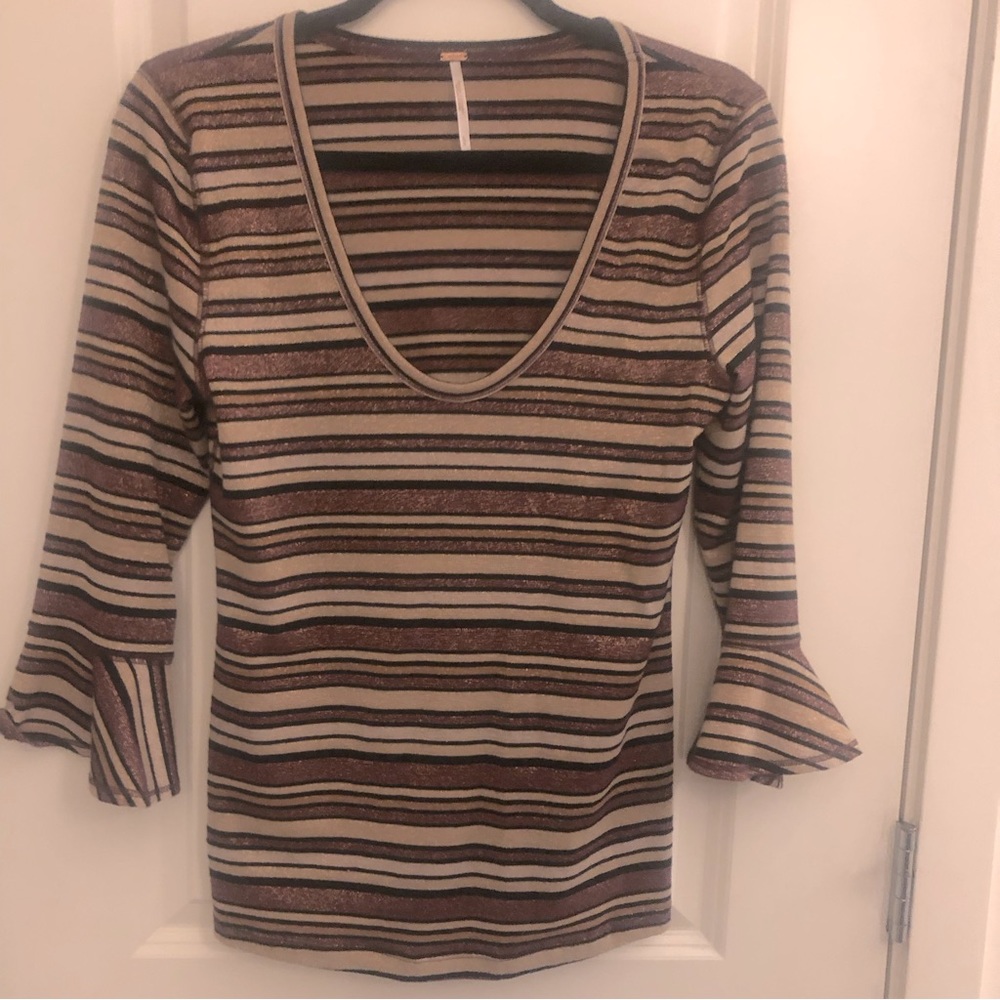 Free people women’s metallic top size large